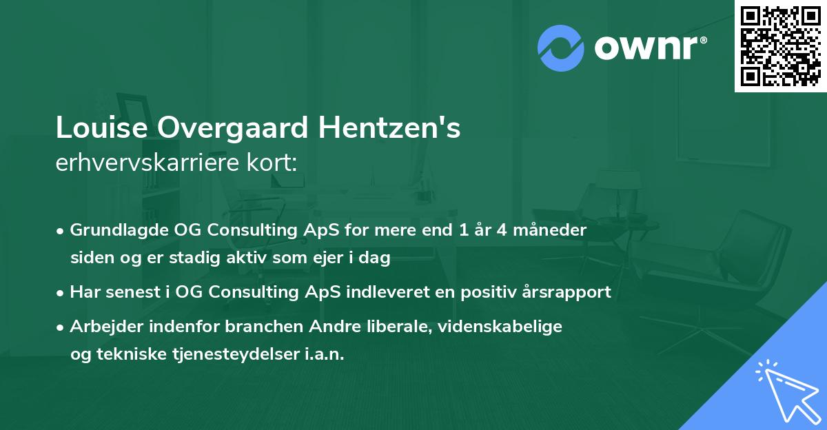Louise Overgaard Hentzen's erhvervskarriere kort