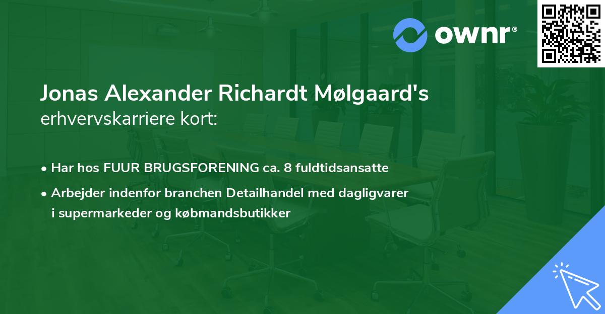 Jonas Alexander Richardt Mølgaard's erhvervskarriere kort