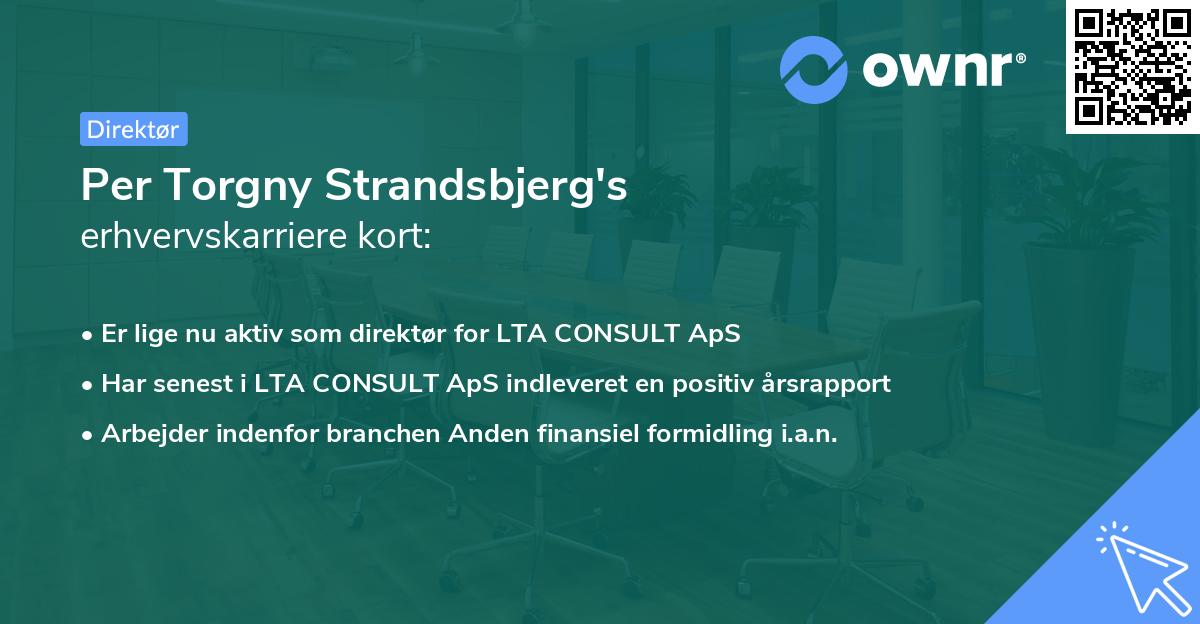 Per Torgny Strandsbjerg's erhvervskarriere kort