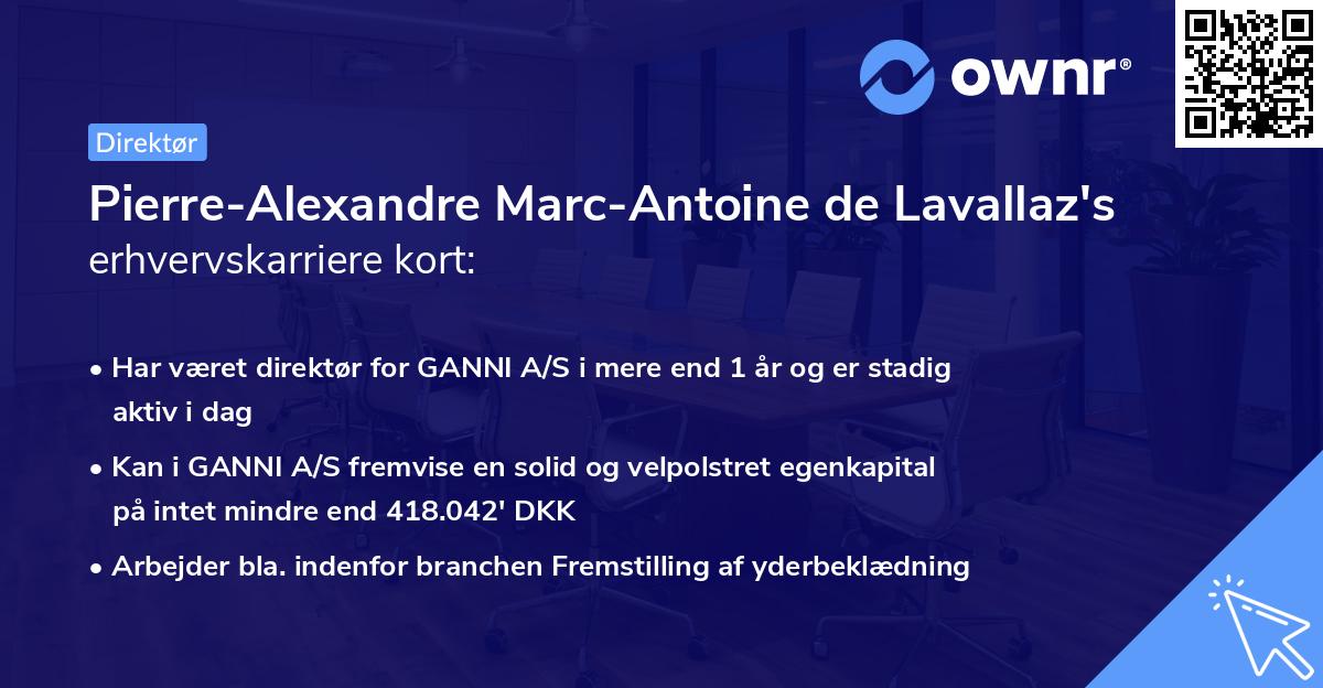 Pierre-Alexandre Marc-Antoine de Lavallaz's erhvervskarriere kort