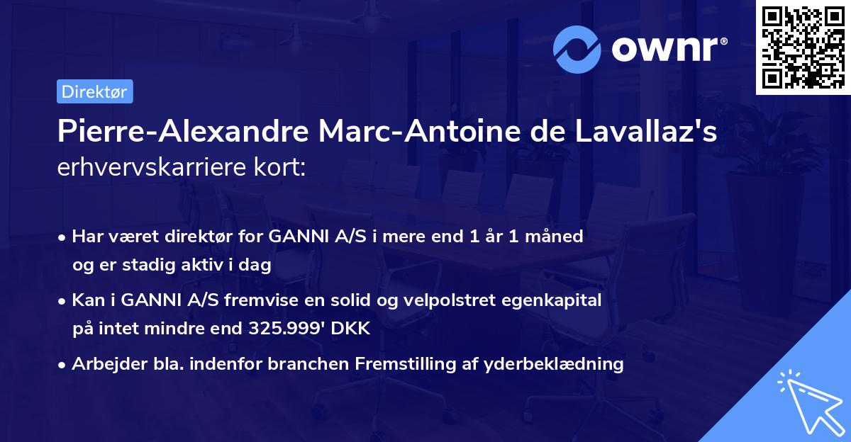 Pierre-Alexandre Marc-Antoine de Lavallaz's erhvervskarriere kort