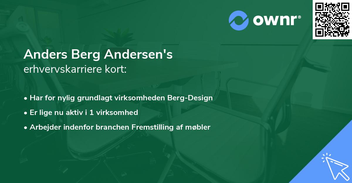 Anders Berg Andersen's erhvervskarriere kort