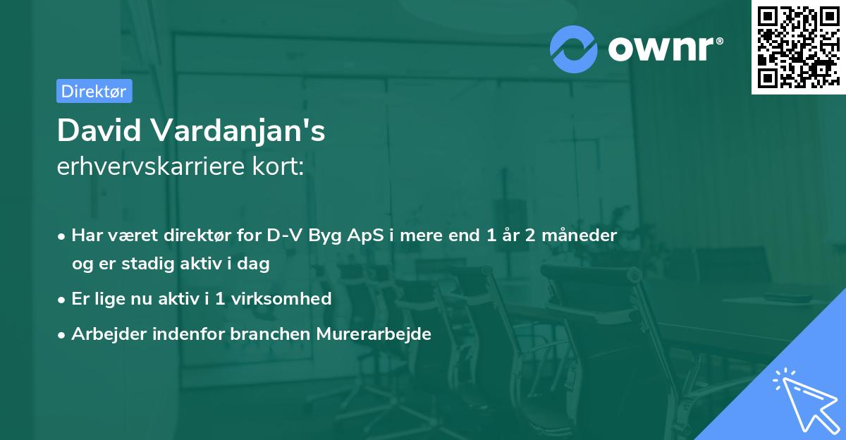 David Vardanjan's erhvervskarriere kort