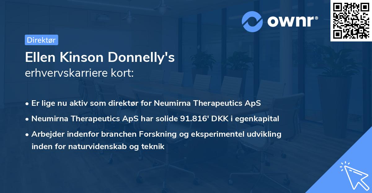 Ellen Kinson Donnelly's erhvervskarriere kort