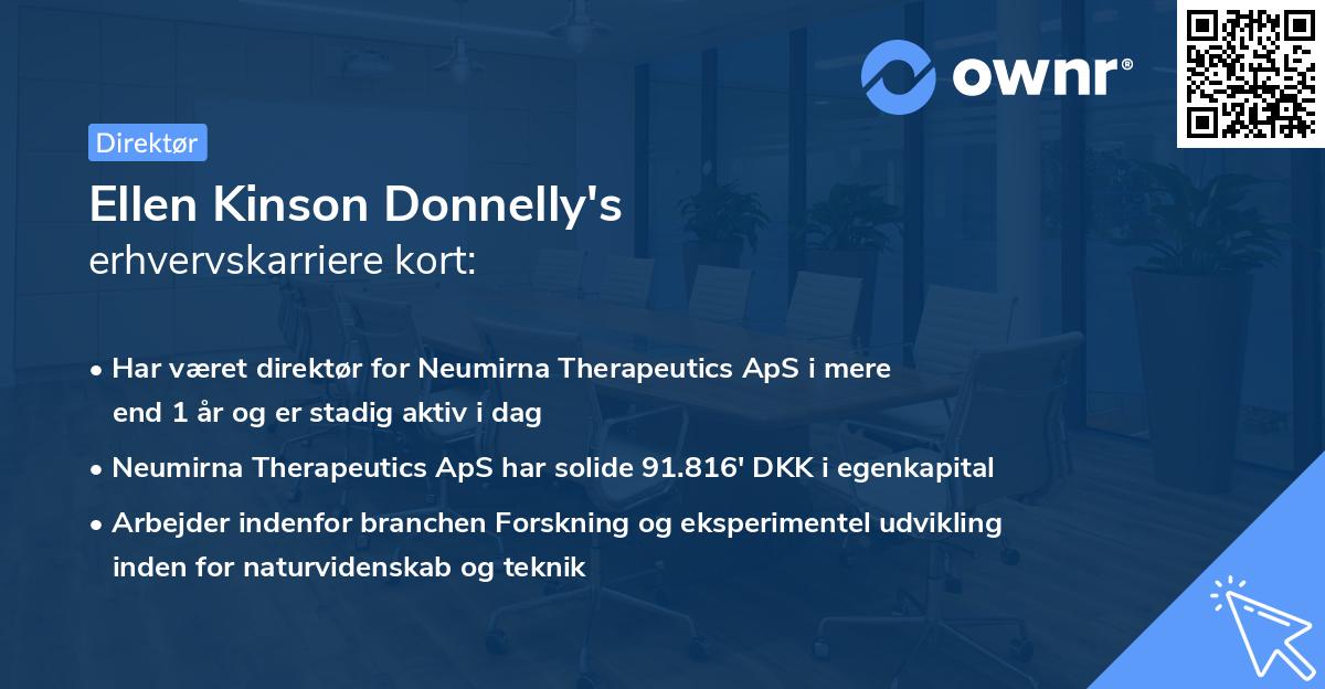 Ellen Kinson Donnelly's erhvervskarriere kort