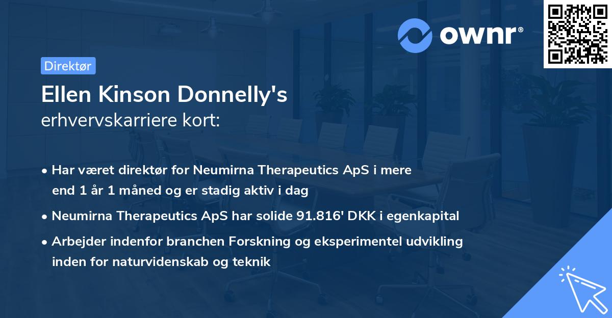 Ellen Kinson Donnelly's erhvervskarriere kort