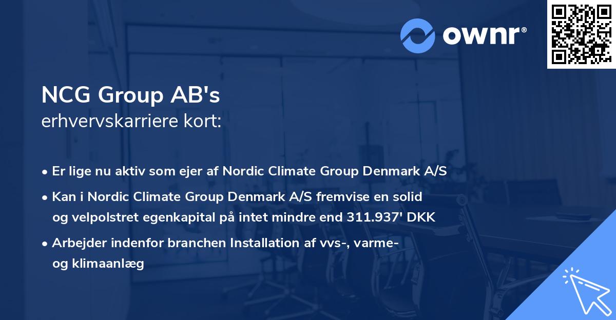 NCG Group AB's erhvervskarriere kort