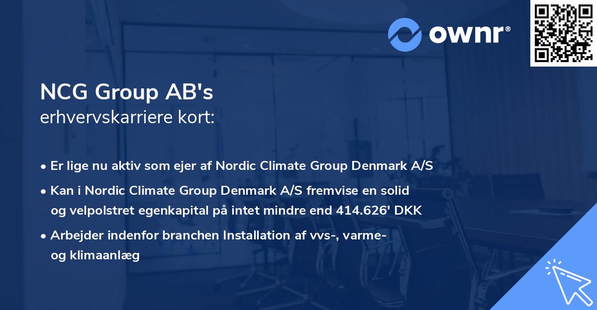 NCG Group AB's erhvervskarriere kort