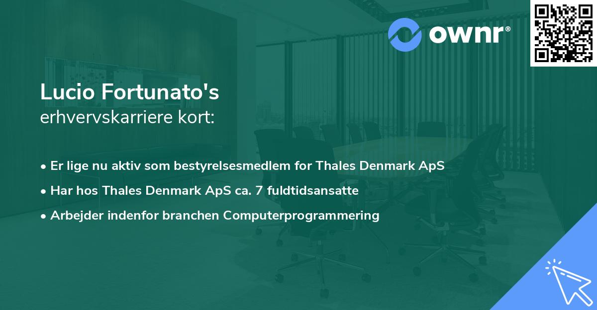 Lucio Fortunato's erhvervskarriere kort