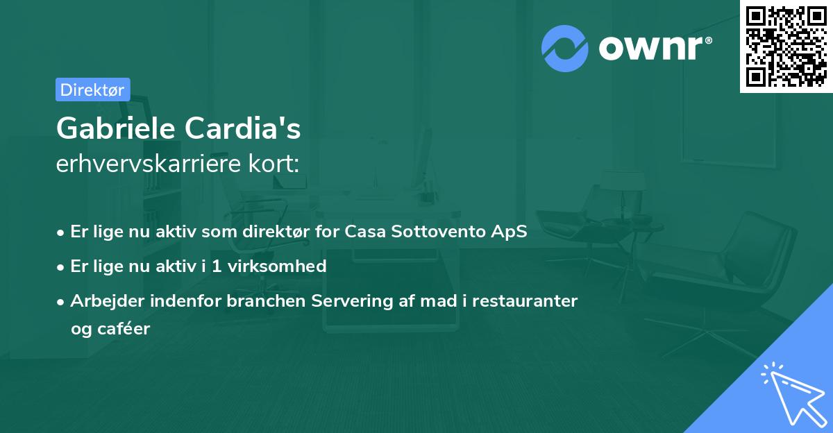 Gabriele Cardia's erhvervskarriere kort