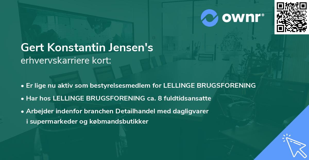 Gert Konstantin Jensen's erhvervskarriere kort