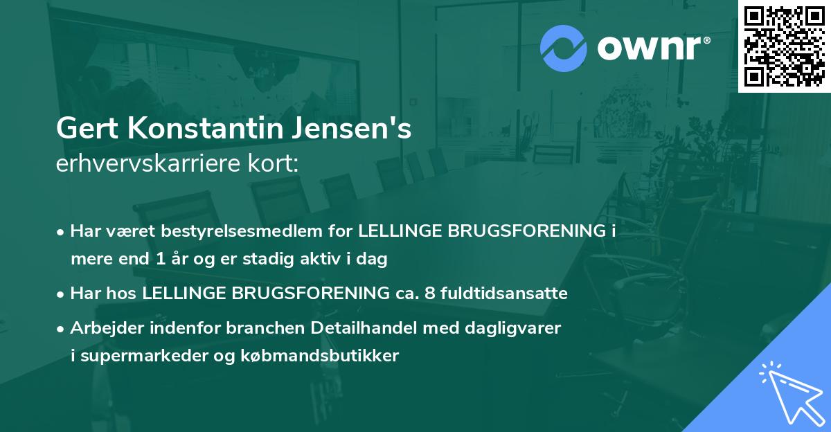 Gert Konstantin Jensen's erhvervskarriere kort