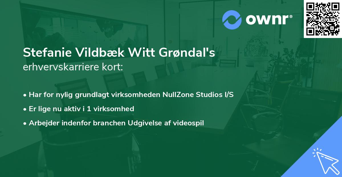 Stefanie Vildbæk Witt Grøndal's erhvervskarriere kort