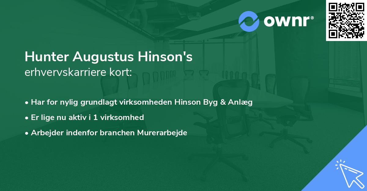 Hunter Augustus Hinson's erhvervskarriere kort