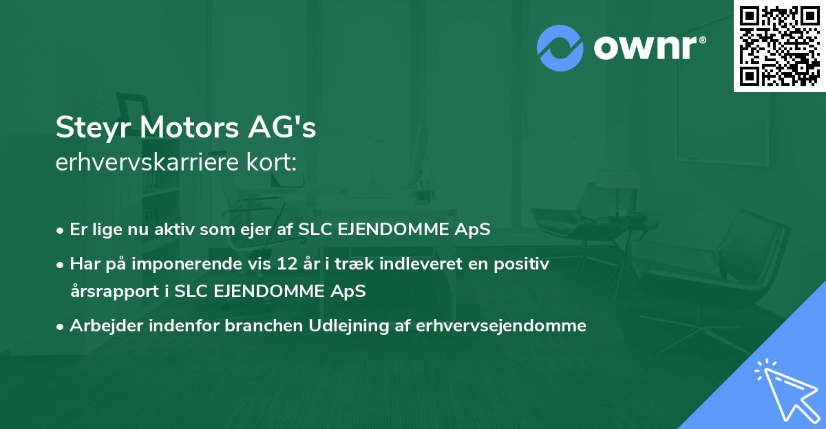 Steyr Motors AG's erhvervskarriere kort