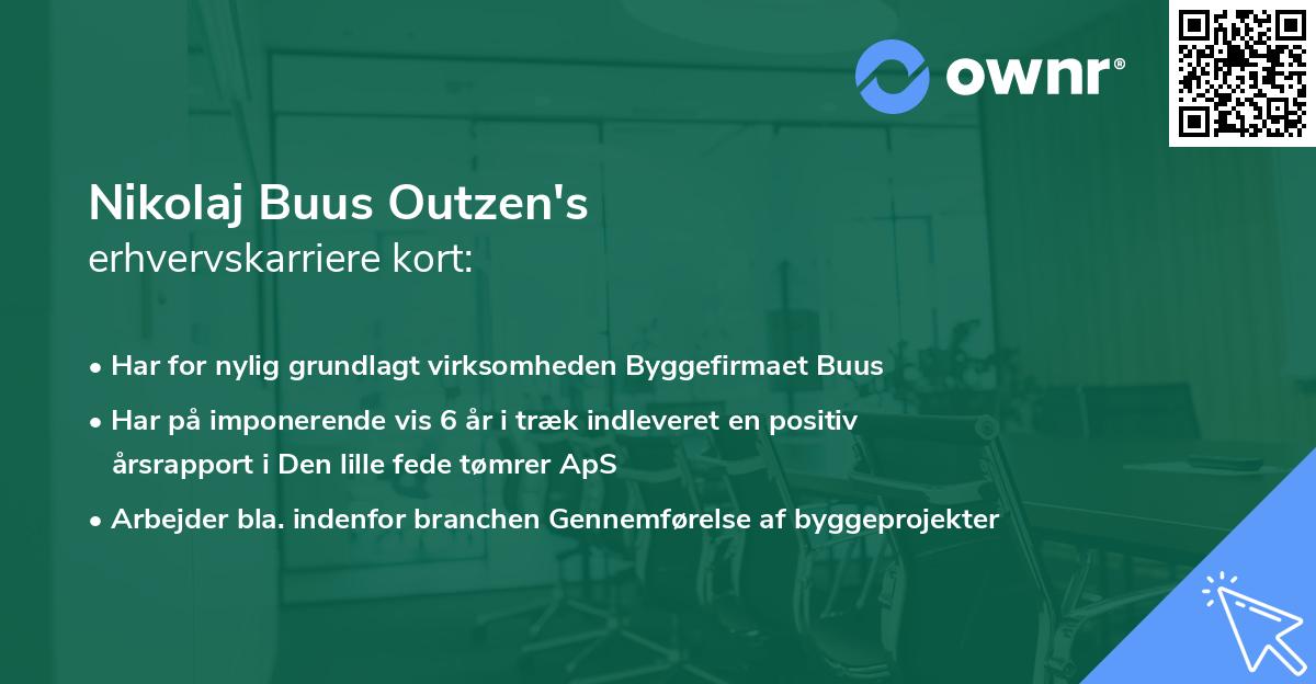 Nikolaj Buus Outzen's erhvervskarriere kort
