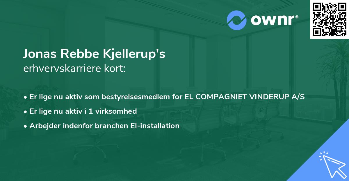 Jonas Rebbe Kjellerup's erhvervskarriere kort