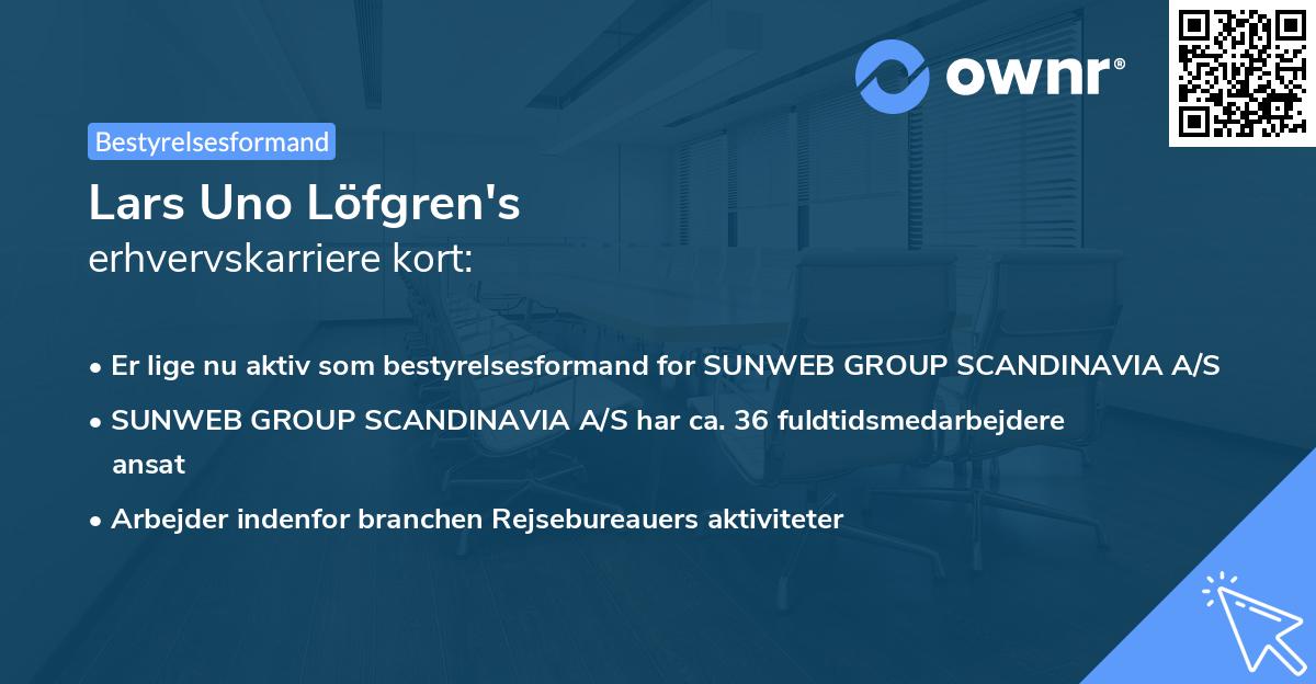 Lars Uno Löfgren's erhvervskarriere kort