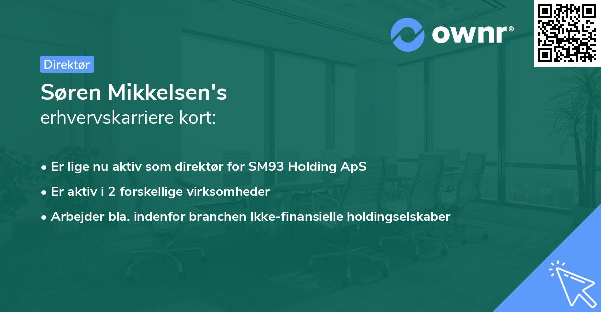 Søren Mikkelsen's erhvervskarriere kort