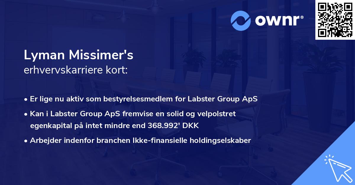 Lyman Missimer's erhvervskarriere kort