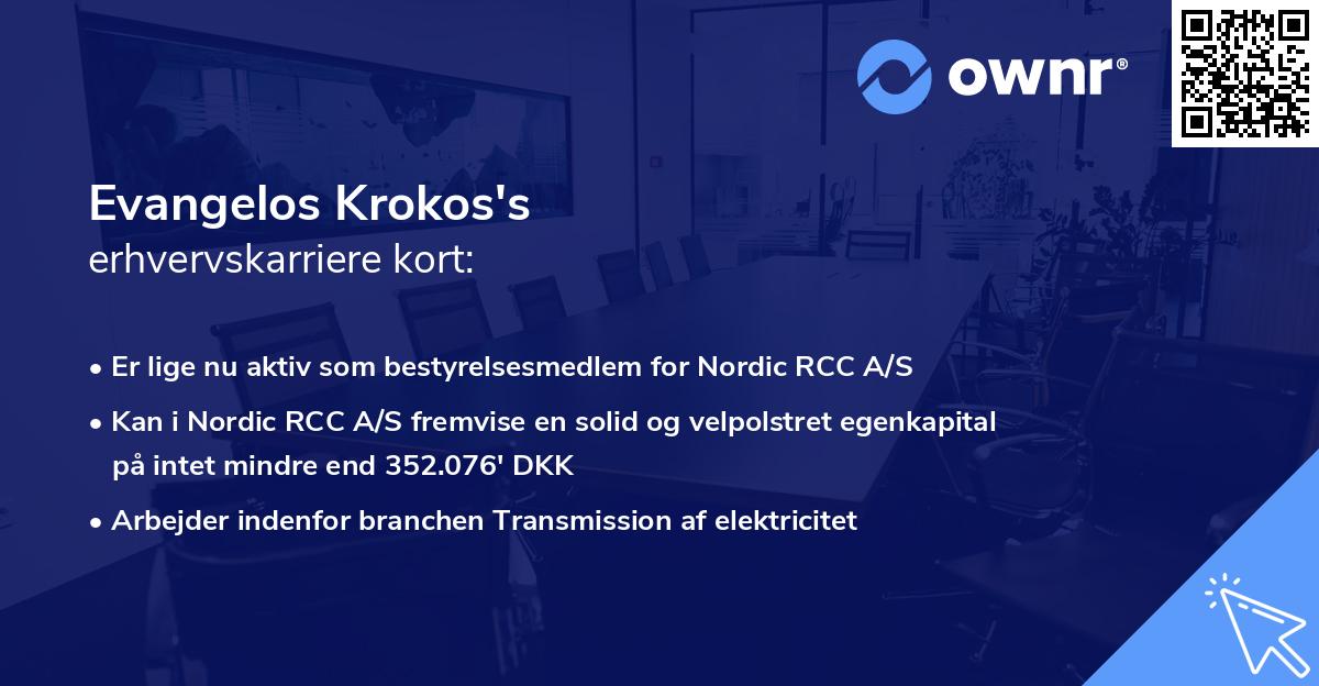 Evangelos Krokos's erhvervskarriere kort