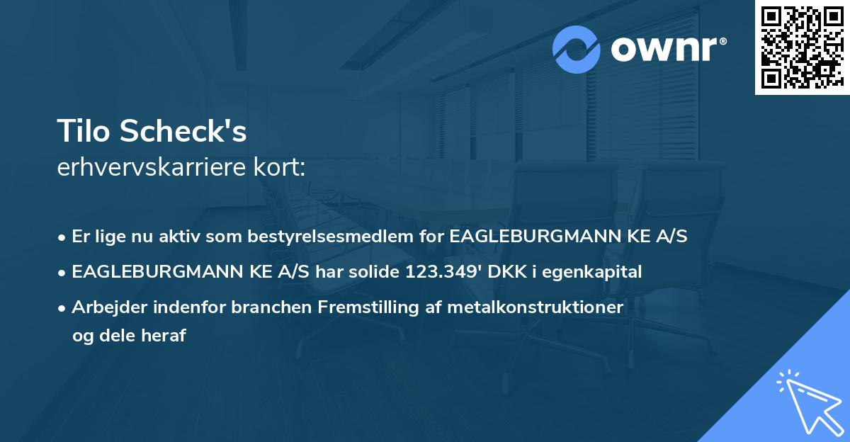 Tilo Scheck's erhvervskarriere kort