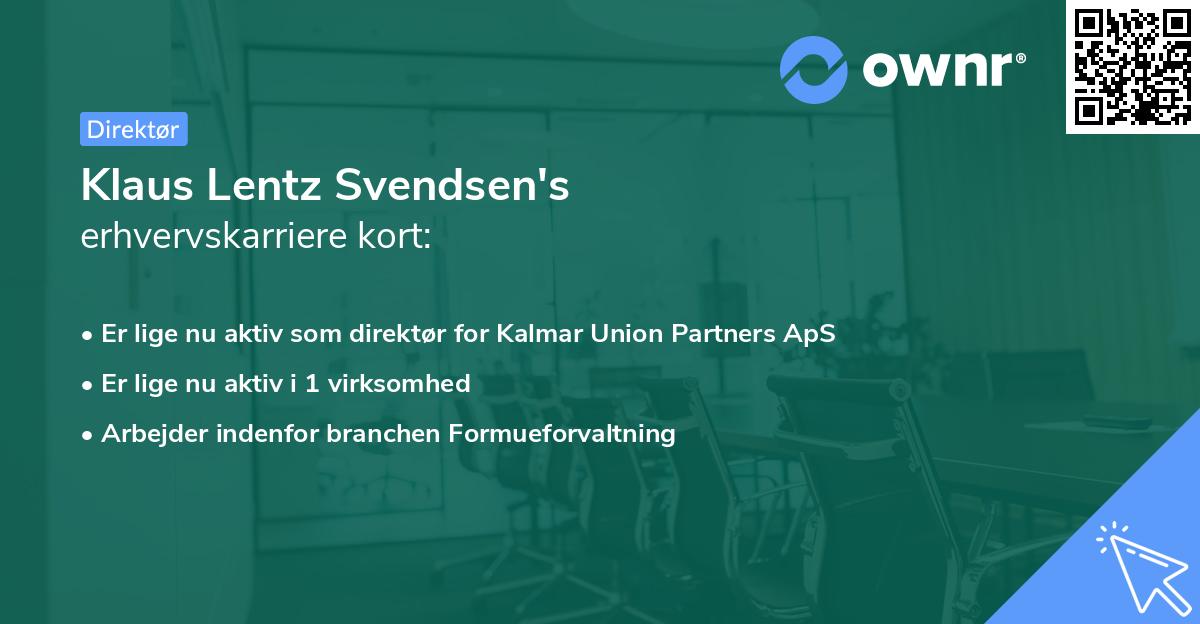 Klaus Lentz Svendsen's erhvervskarriere kort