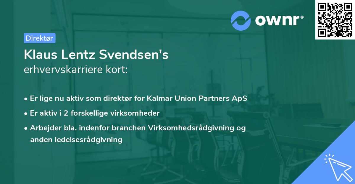 Klaus Lentz Svendsen's erhvervskarriere kort
