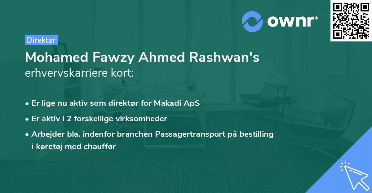 Mohamed Fawzy Ahmed Rashwan's erhvervskarriere kort