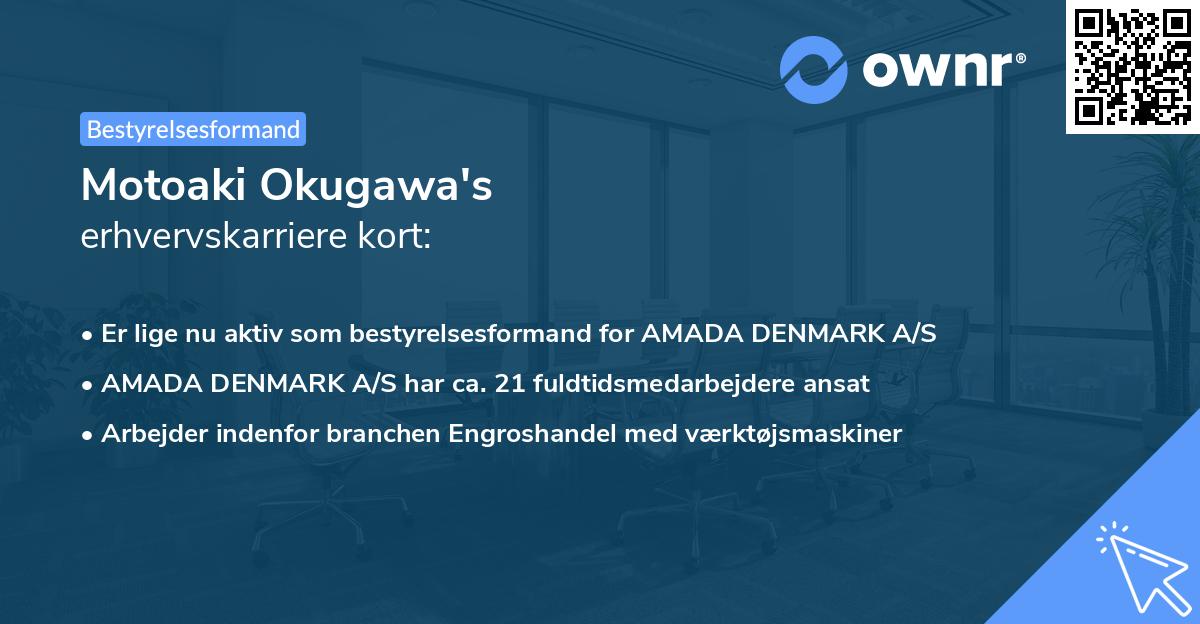 Motoaki Okugawa's erhvervskarriere kort