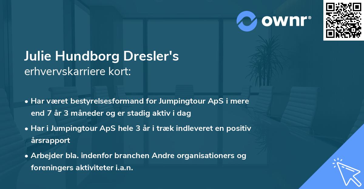 Julie Hundborg Dresler's erhvervskarriere kort