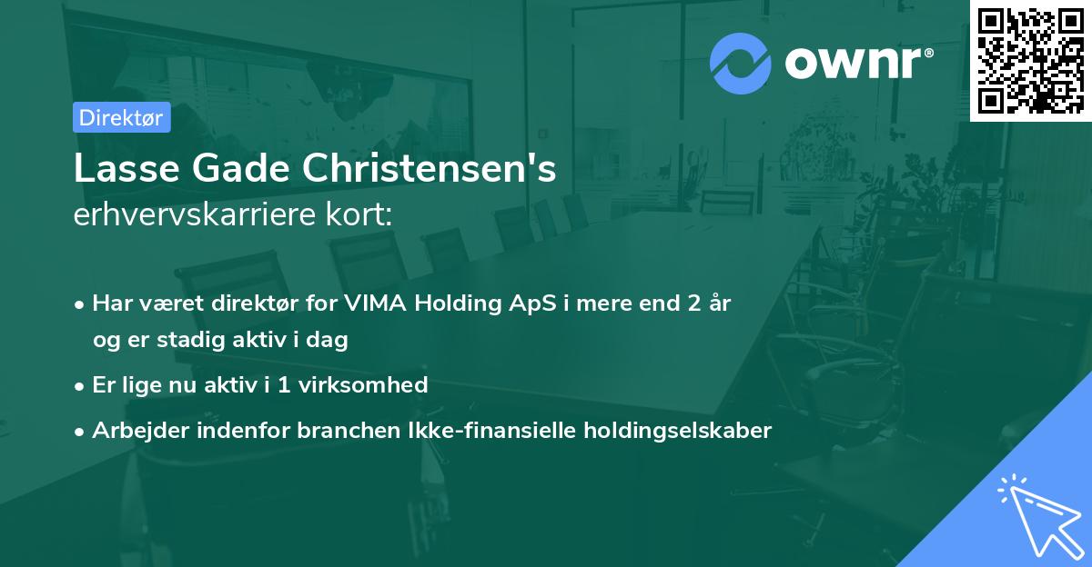 Lasse Gade Christensen's erhvervskarriere kort