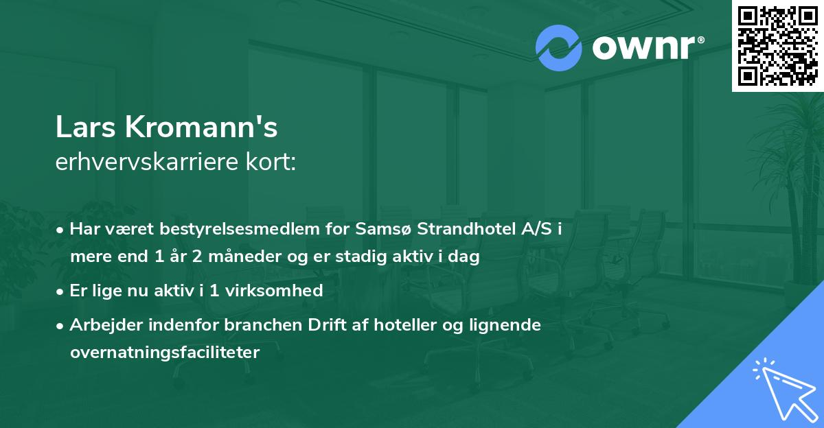 Lars Kromann's erhvervskarriere kort