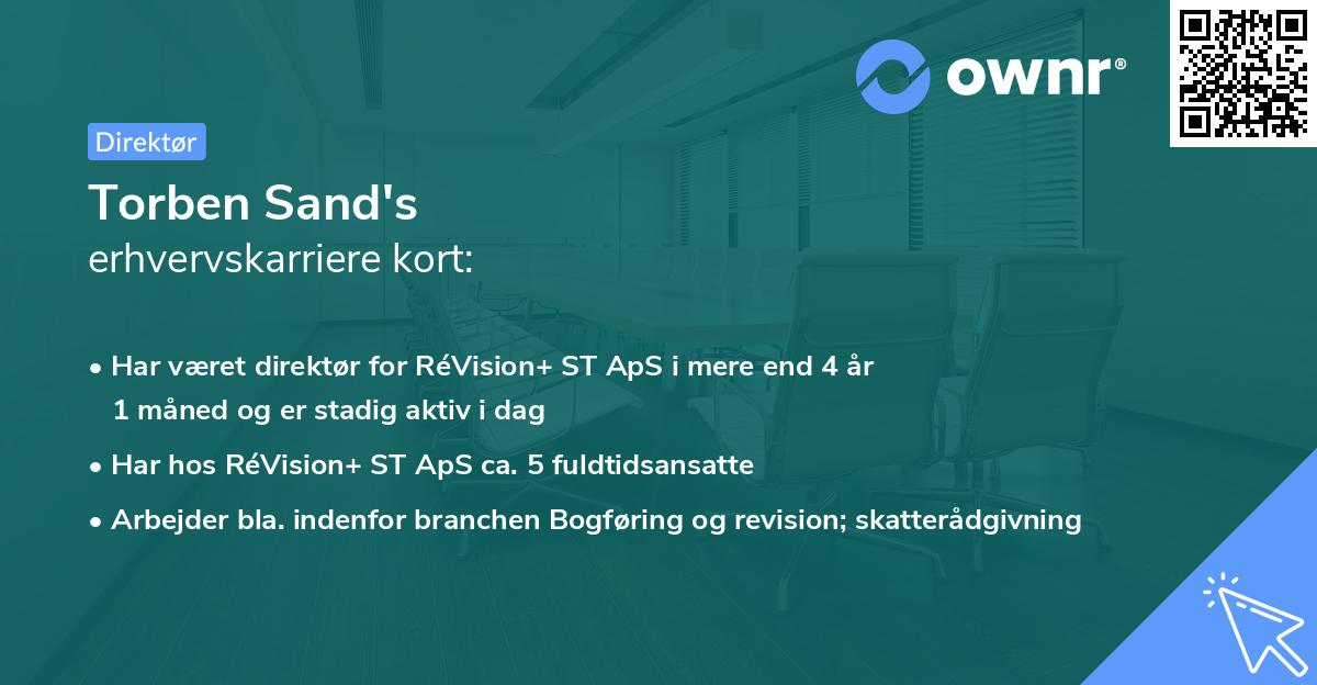 Torben Sand's erhvervskarriere kort