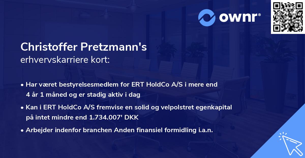 Christoffer Pretzmann's erhvervskarriere kort