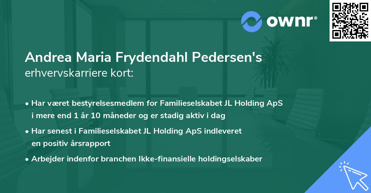 Andrea Maria Frydendahl Pedersen's erhvervskarriere kort