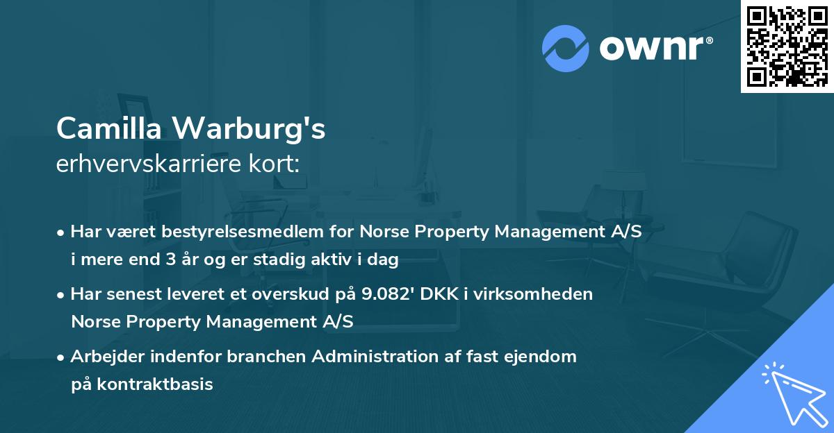 Camilla Warburg's erhvervskarriere kort