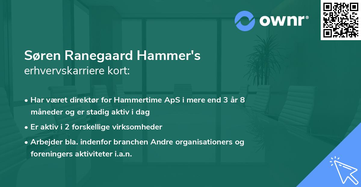 Søren Ranegaard Hammer's erhvervskarriere kort