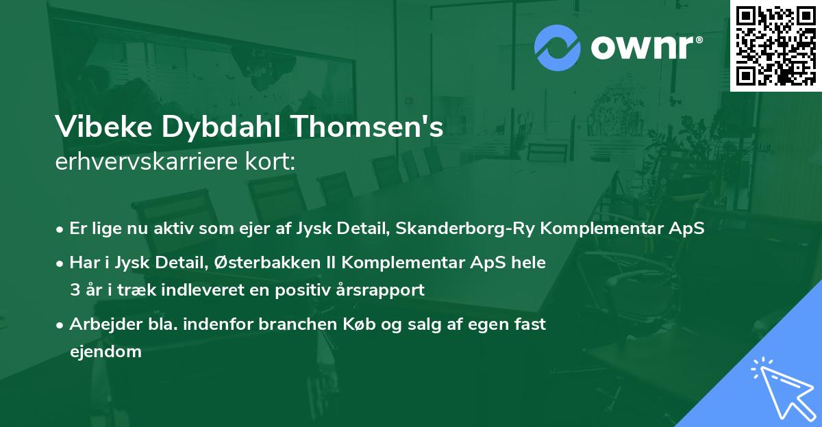 Vibeke Dybdahl Thomsen's erhvervskarriere kort