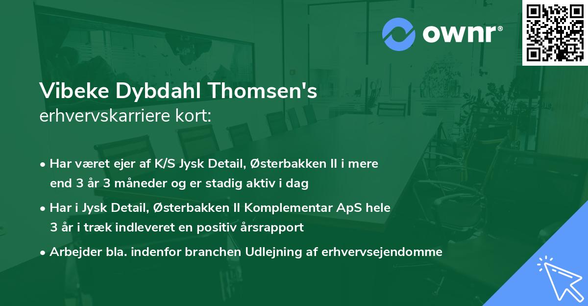 Vibeke Dybdahl Thomsen's erhvervskarriere kort