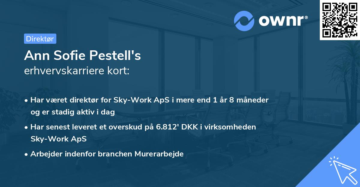 Ann Sofie Pestell's erhvervskarriere kort