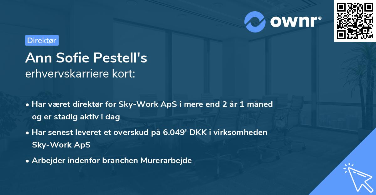 Ann Sofie Pestell's erhvervskarriere kort