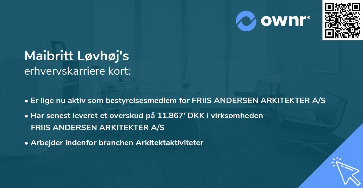 Maibritt Løvhøj's erhvervskarriere kort