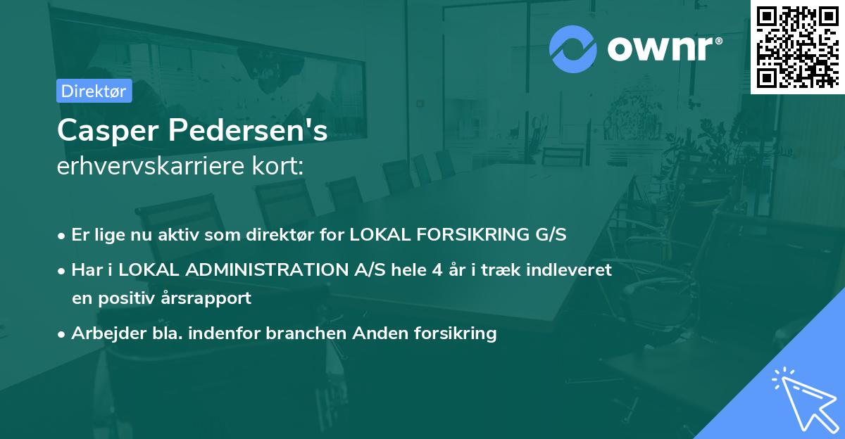 Casper Pedersen's erhvervskarriere kort