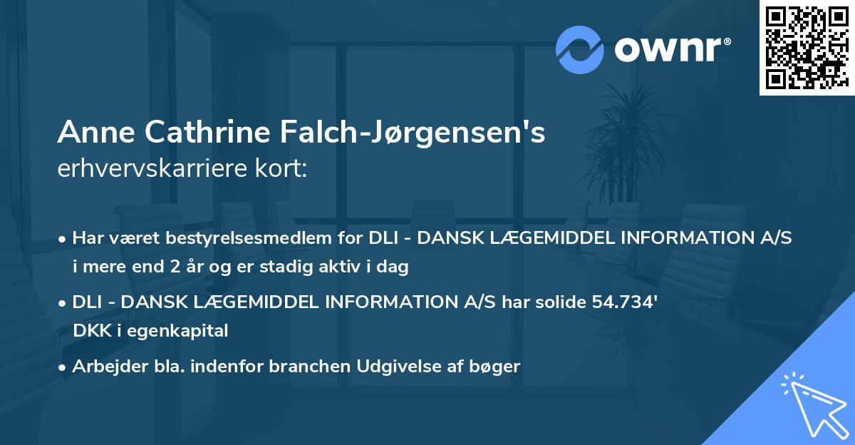 Anne Cathrine Falch-Jørgensen's erhvervskarriere kort