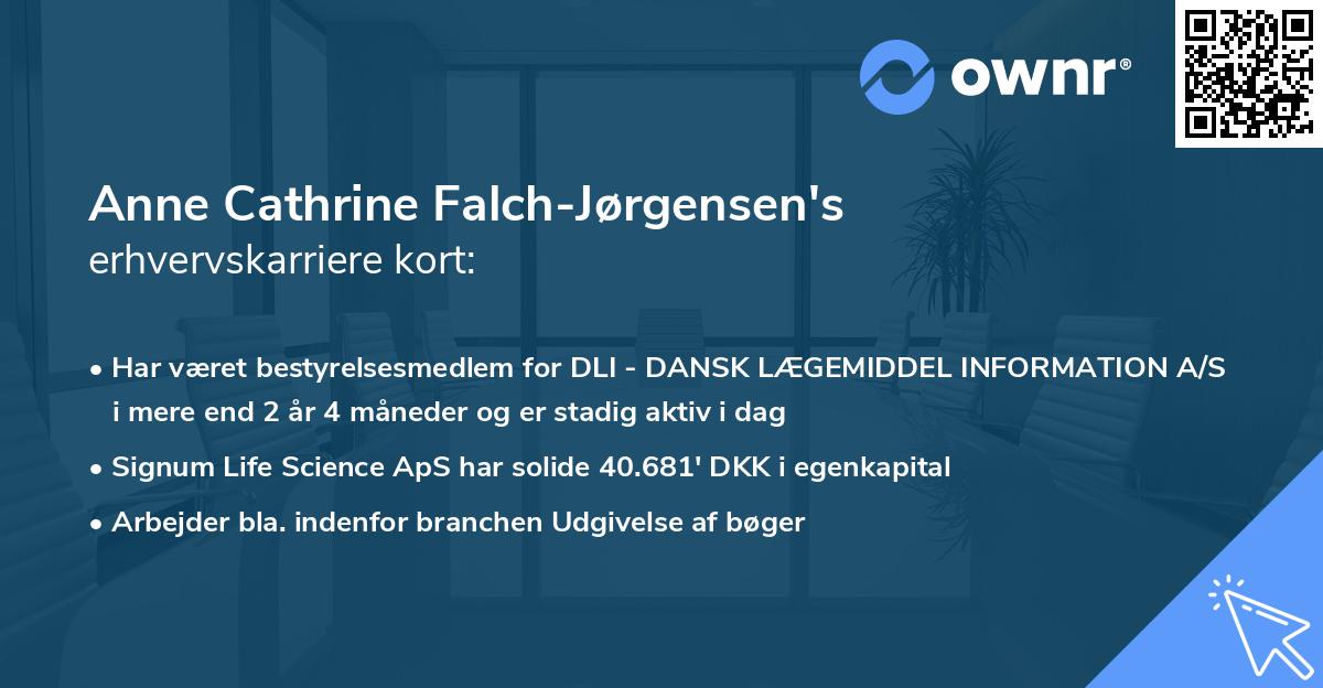 Anne Cathrine Falch-Jørgensen's erhvervskarriere kort