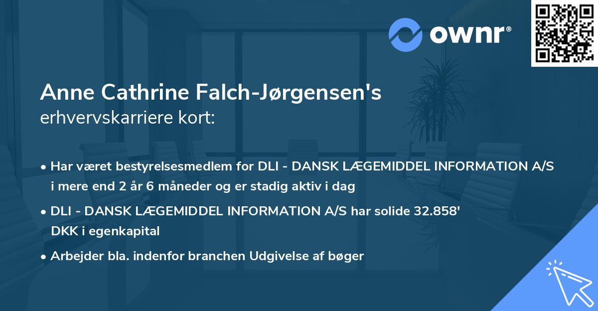 Anne Cathrine Falch-Jørgensen's erhvervskarriere kort