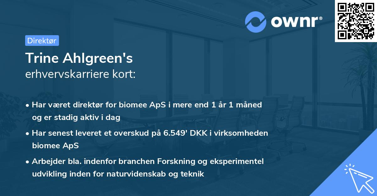 Trine Ahlgreen's erhvervskarriere kort