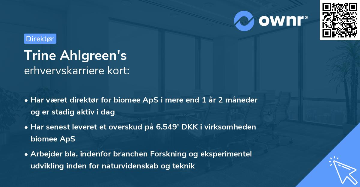 Trine Ahlgreen's erhvervskarriere kort