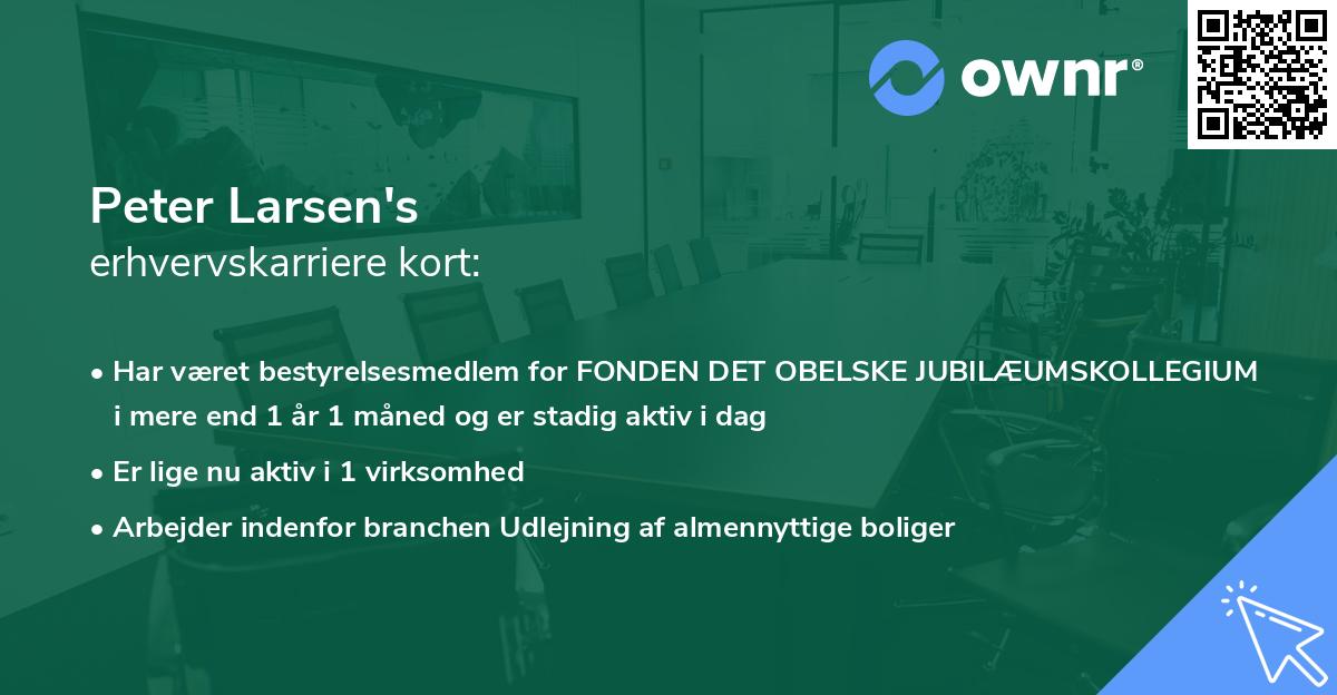 Peter Larsen's erhvervskarriere kort